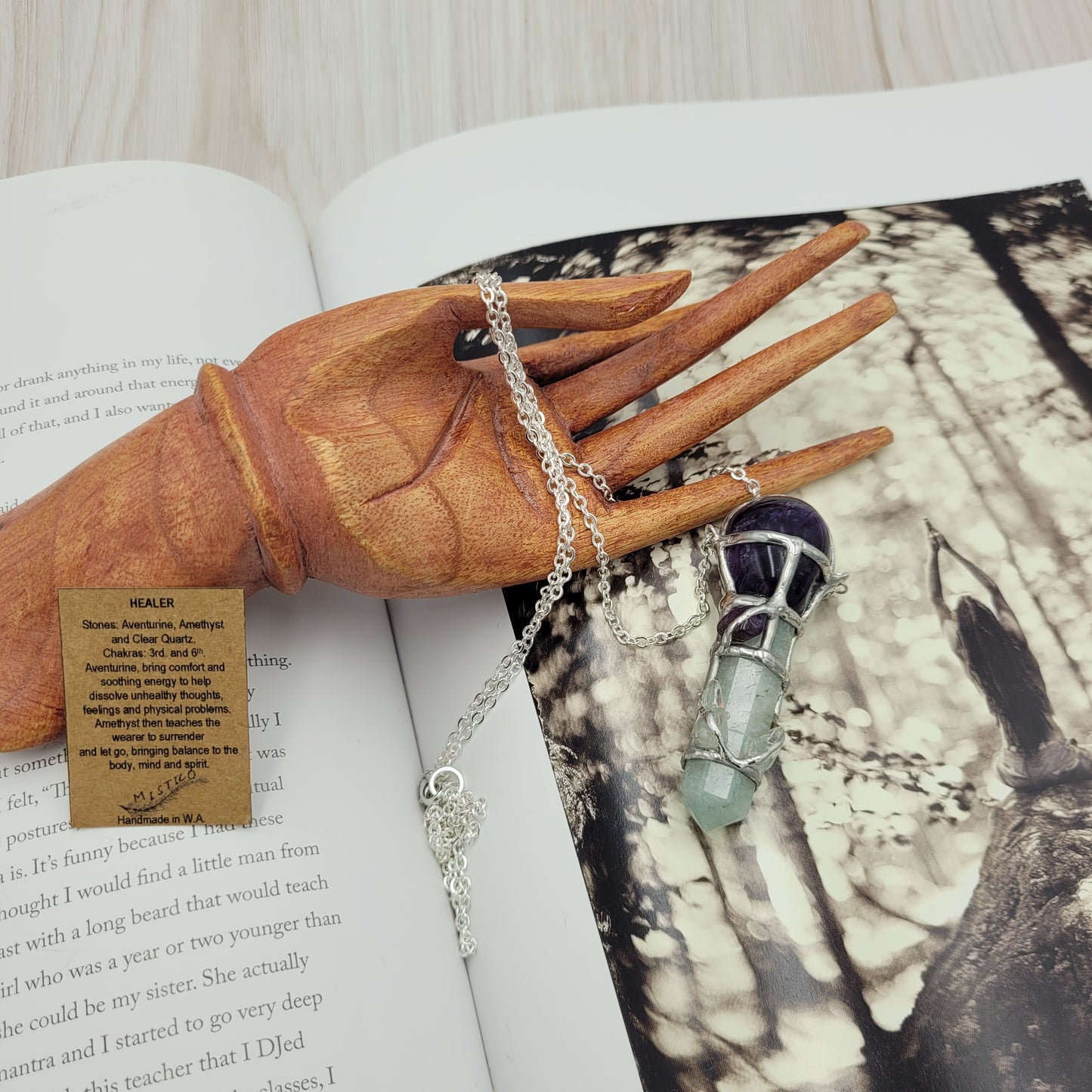 Healer Crystal Wand Necklace