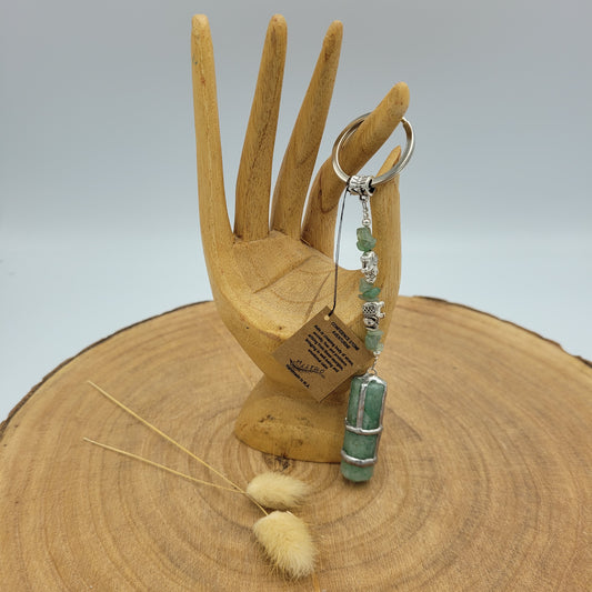 Aventurine Crystal Point Keyring