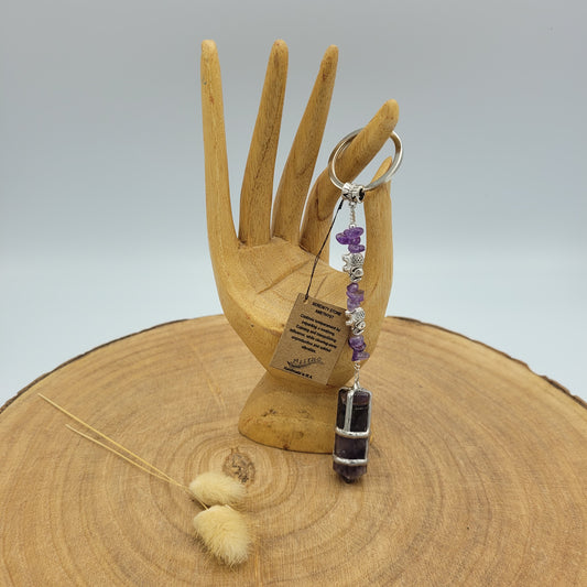 Amethyst Crystal Point Keyring