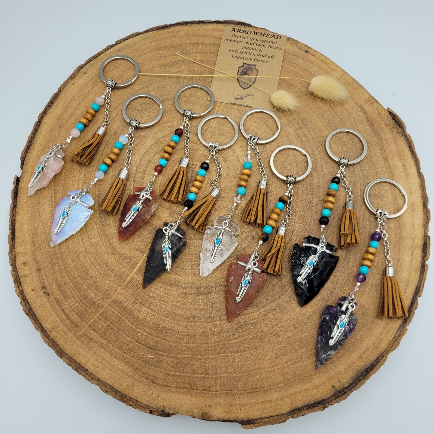 Opalite Arrowhead Keyring