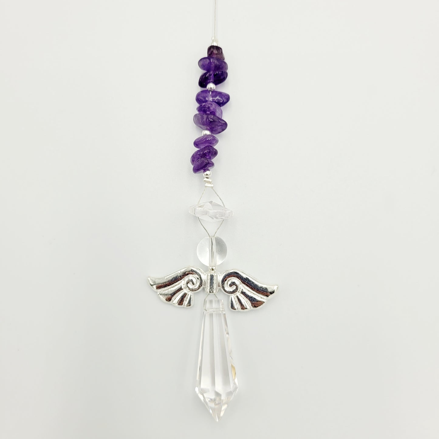 Angel long Crystal Charm Suncatcher large wings