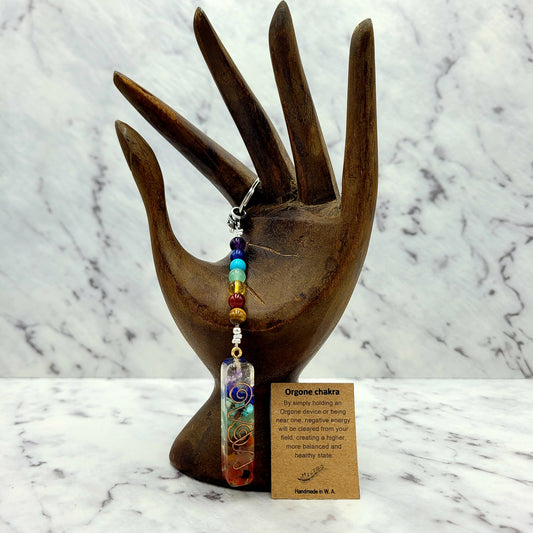 Chakra Balance Orgone Keyring Long