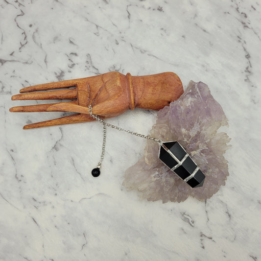 Large Pendulum  Obsidian Protection