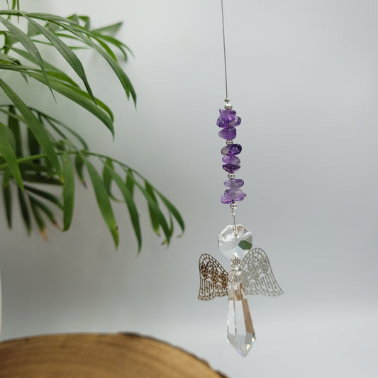 Angel Crystal Metal Wing Charm Suncatcher