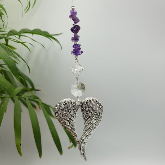 Angel x large wing Crystal Charm Suncatcher