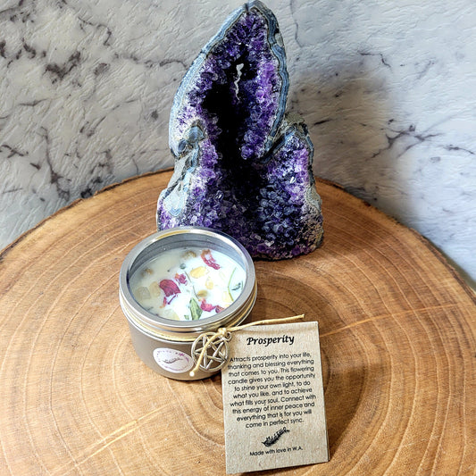 Small Prosperity Crystal Soy Wax Candle