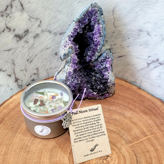 Small Full Moon Crystal Soy Wax Candle