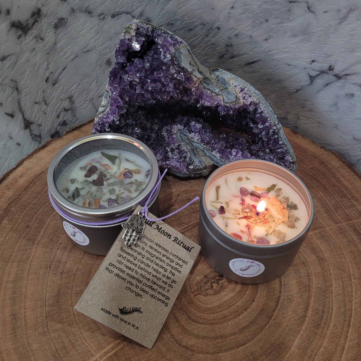 Small Full Moon Crystal Soy Wax Candle