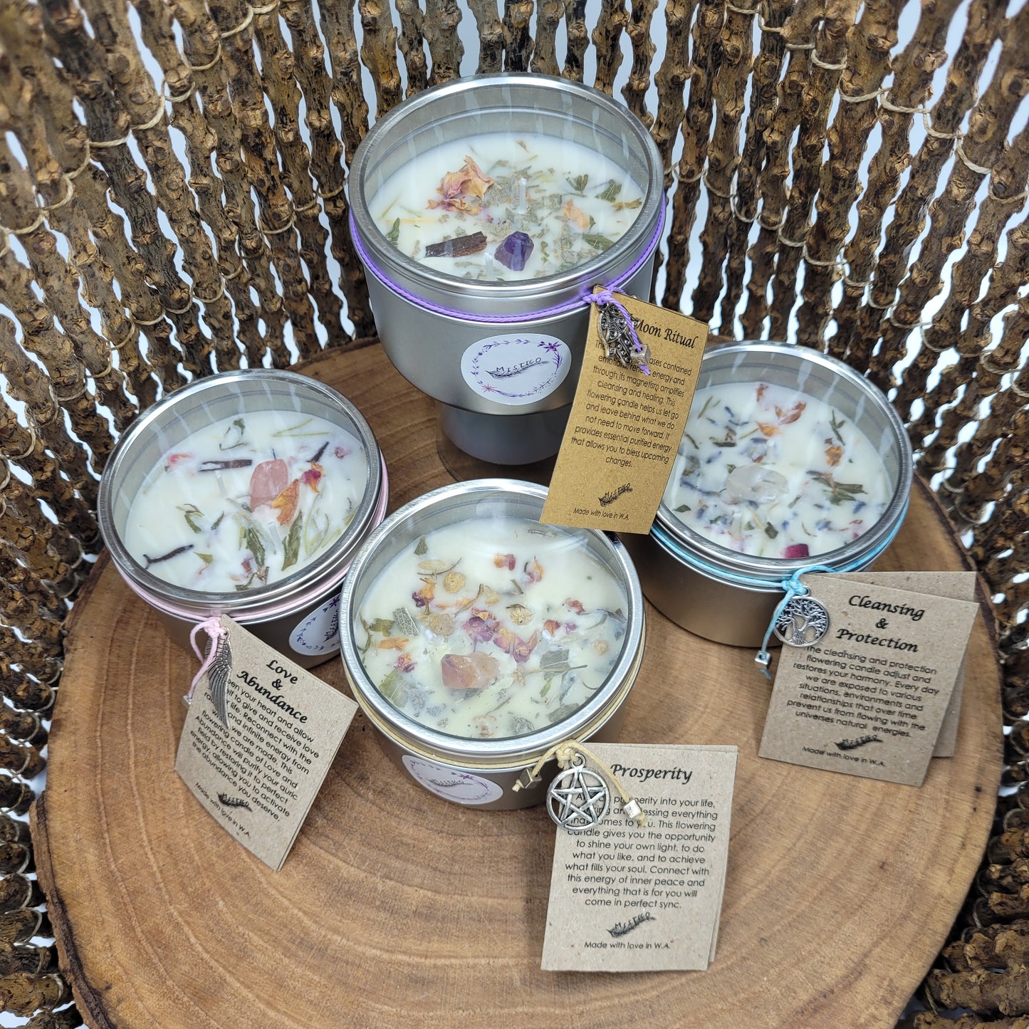 Large Crystal Cleansing & Protection Soy Wax Candle