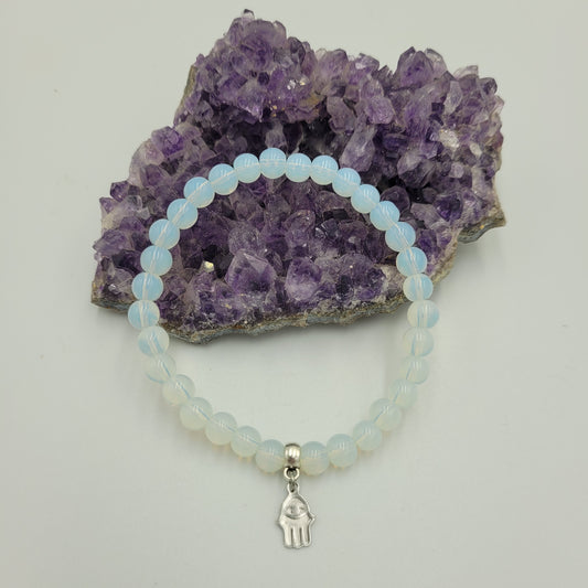 Bracelet Opalite 6mm Hamsa