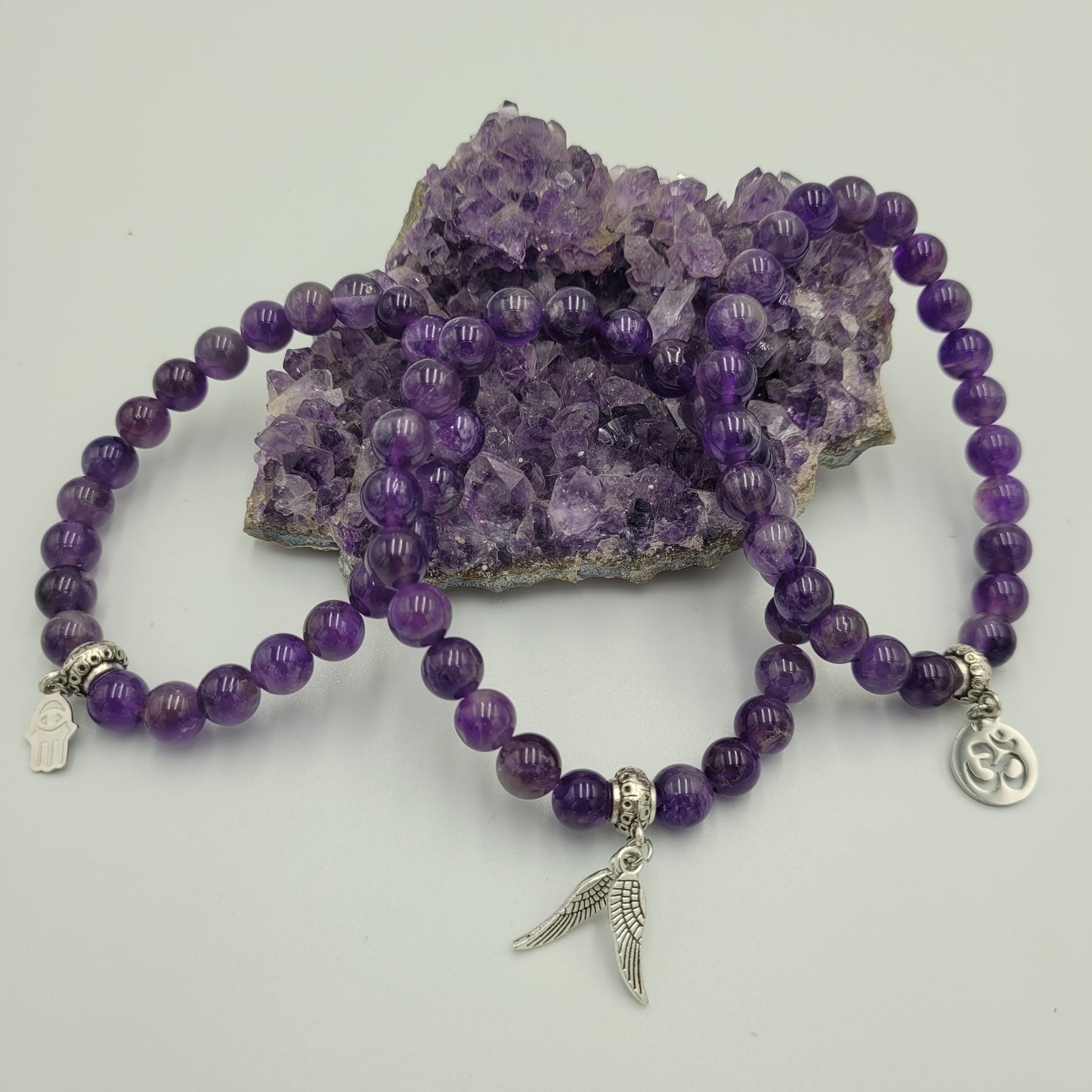 Bracelet Amethyst 8mm Om