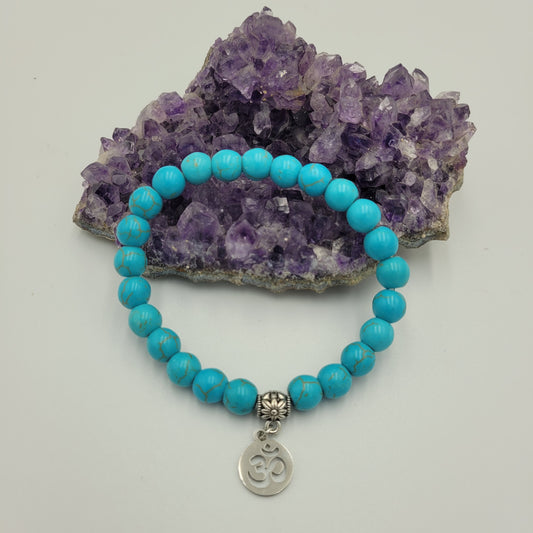 Bracelet Turquoise 8mm Om