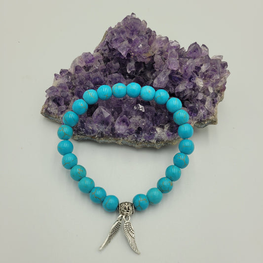 Bracelet Turquoise 8mm Wings