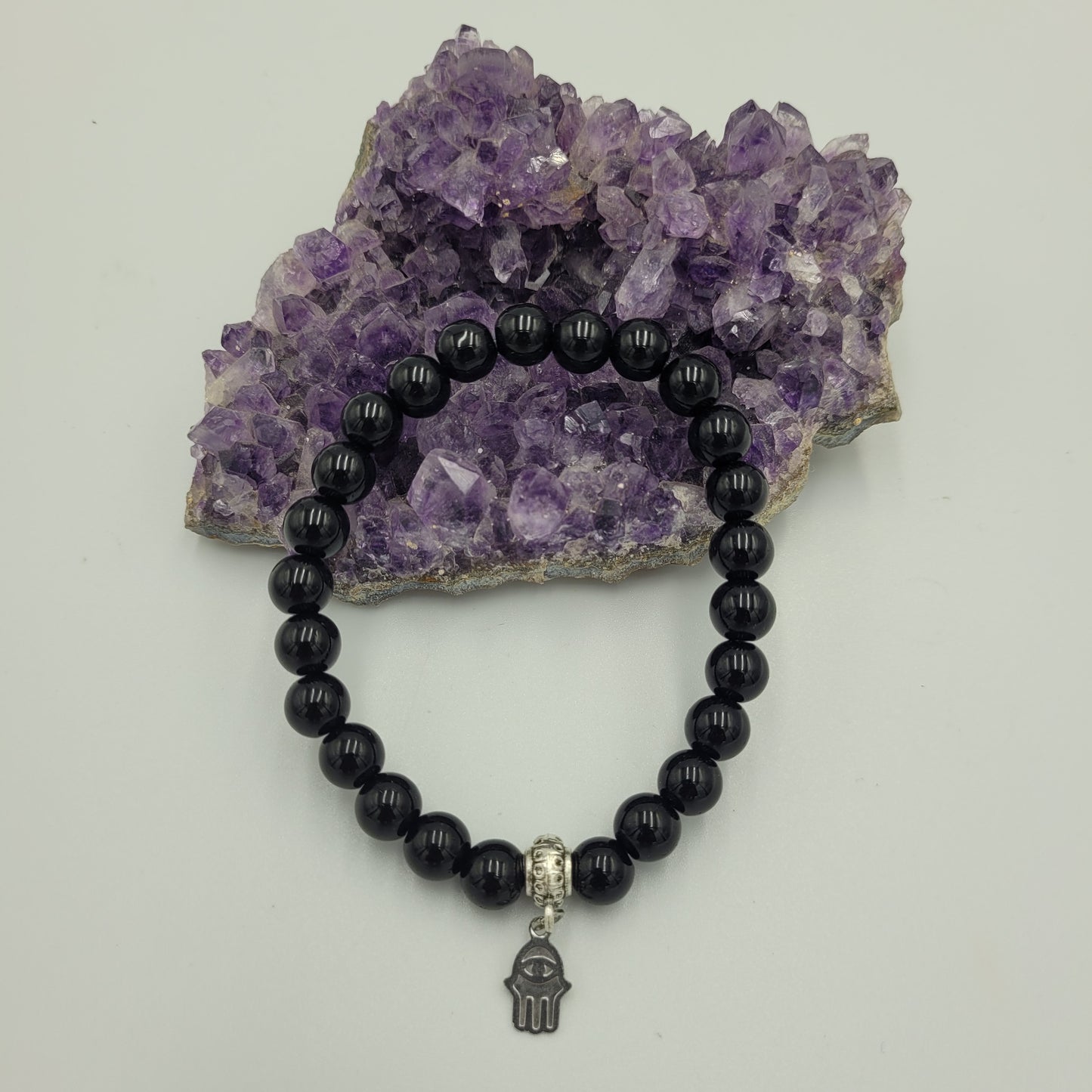 Bracelet Obsidian 8mm Hamsa