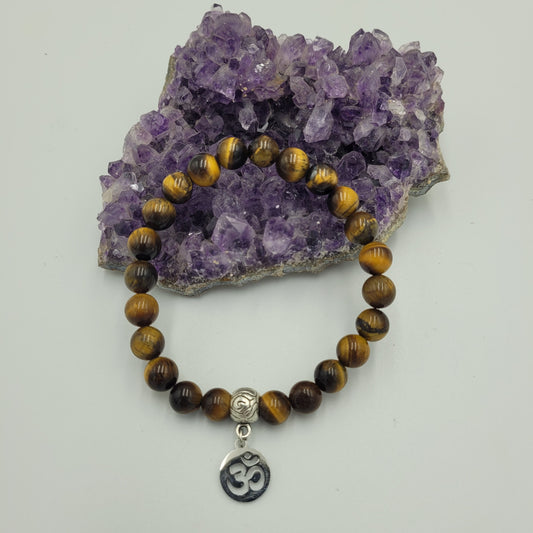 Bracelet Tiger eye 8mm Om