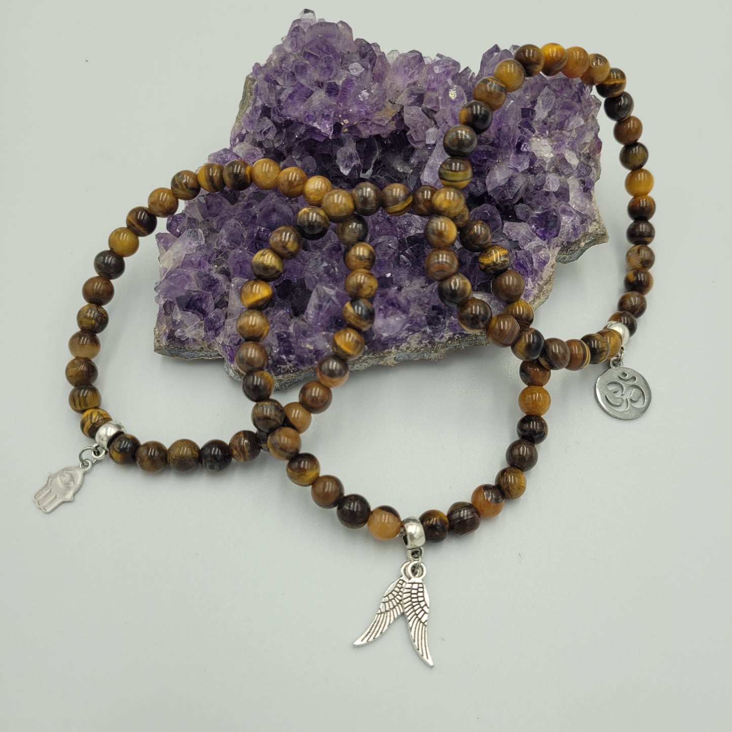 Bracelet Tiger Eye 6mm Wings