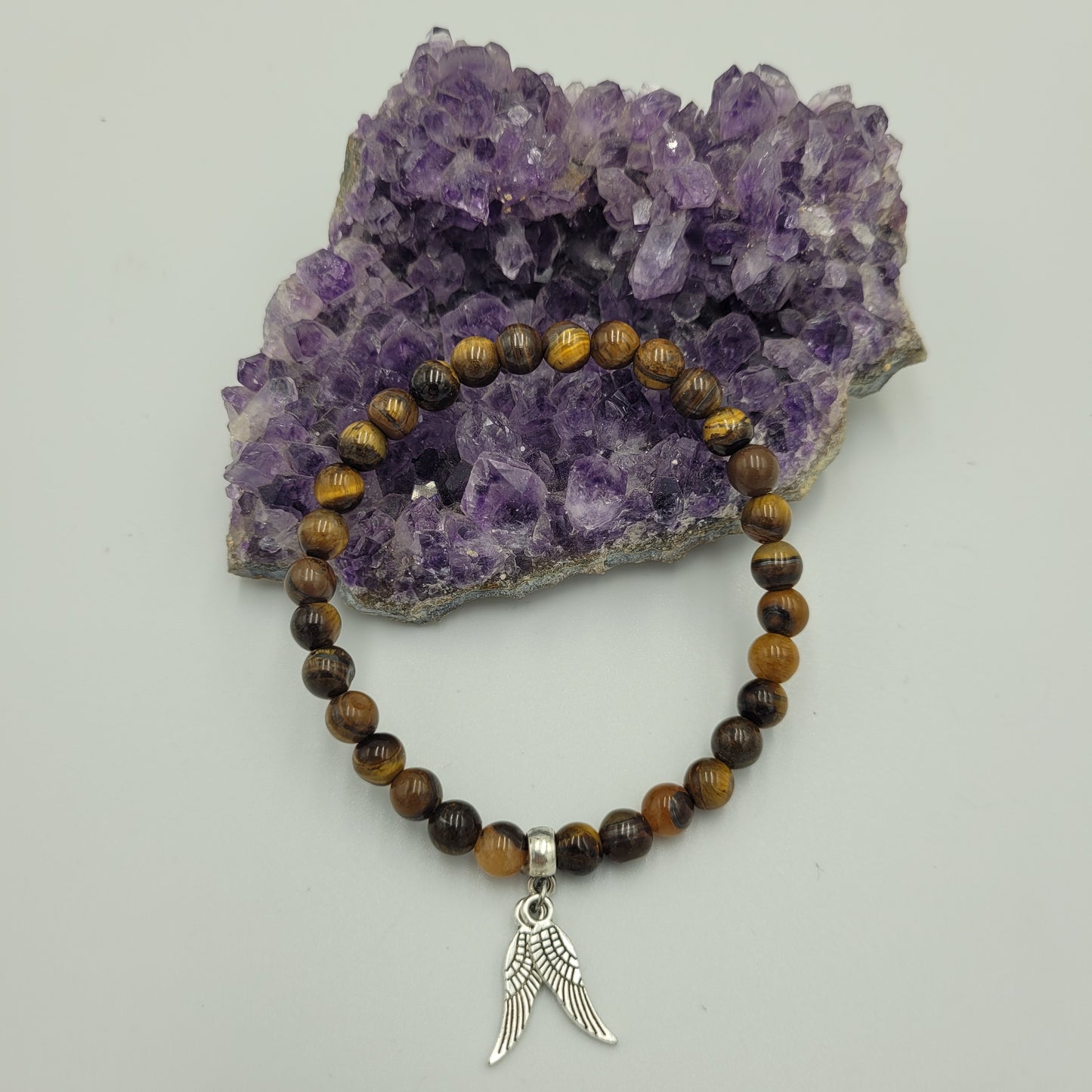 Bracelet Tiger Eye 6mm Wings