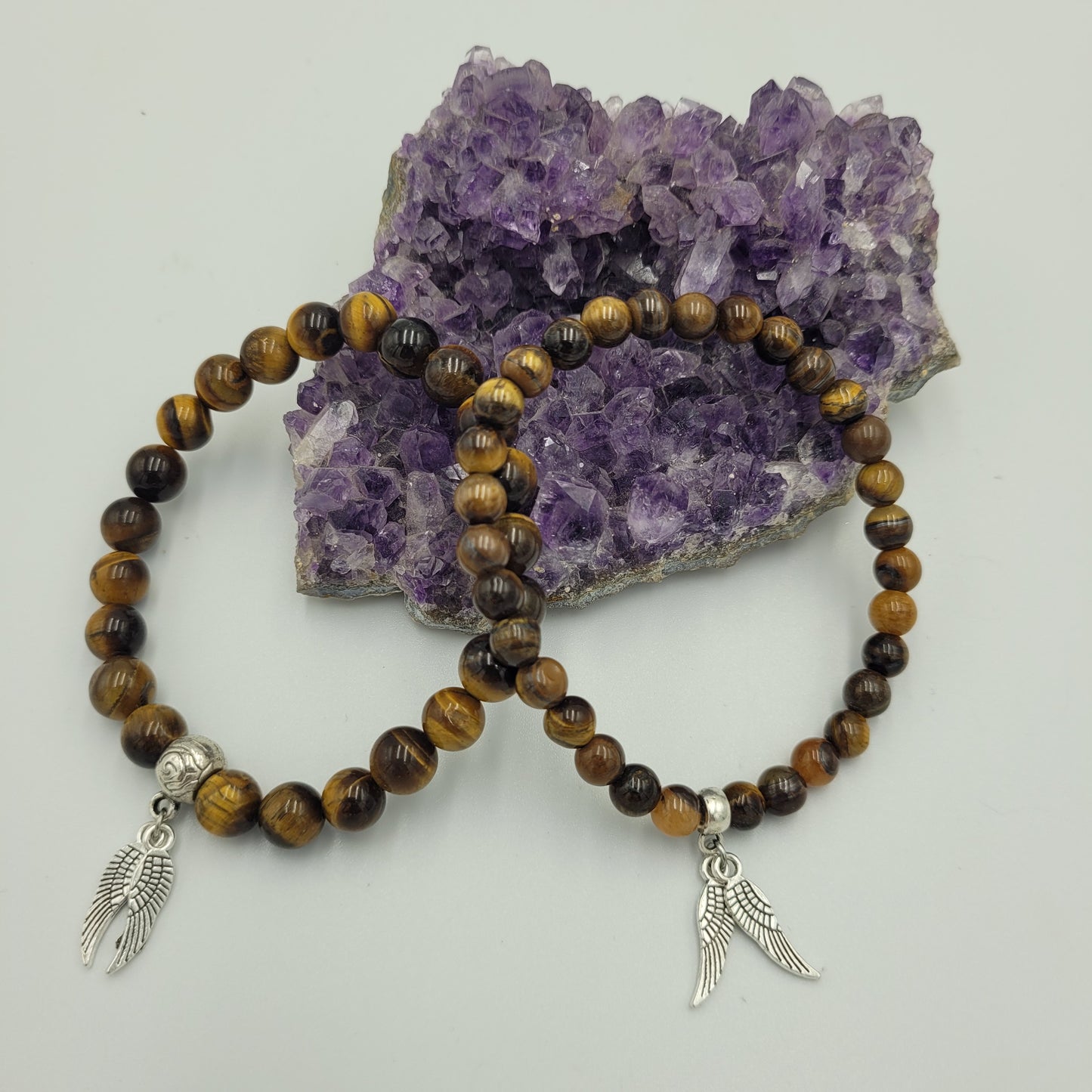 Bracelet Tiger Eye 6mm Wings
