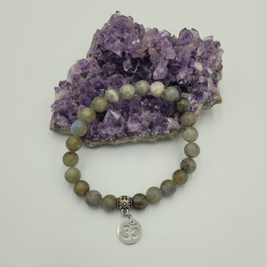 Bracelet Labradorite 8mm Om