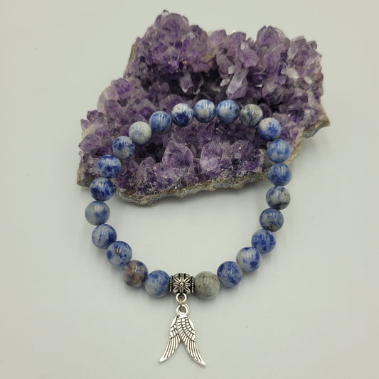 Bracelet Sodalite 8mm Wings