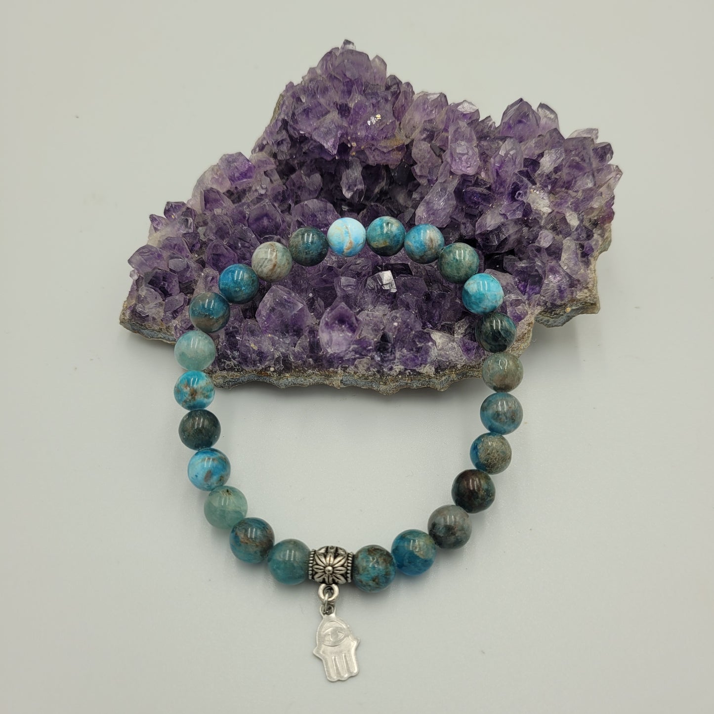 Bracelet Apatite 8mm Hamsa