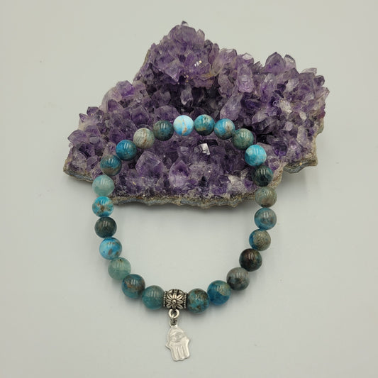 Bracelet Apatite 8mm Hamsa