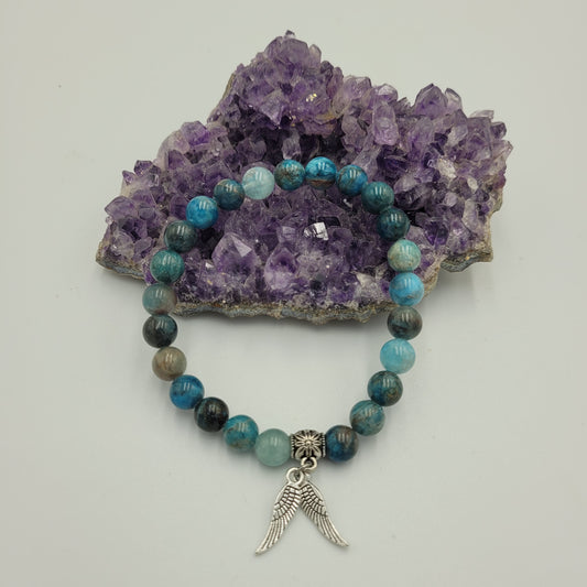 Bracelet Apatite 8mm Wings