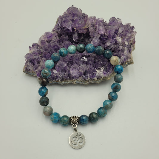 Bracelet Apatite 8mm Om