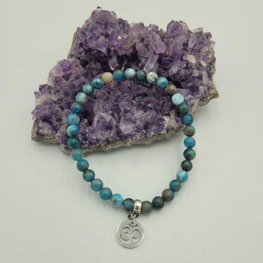 Bracelet Apatite 6mm Om