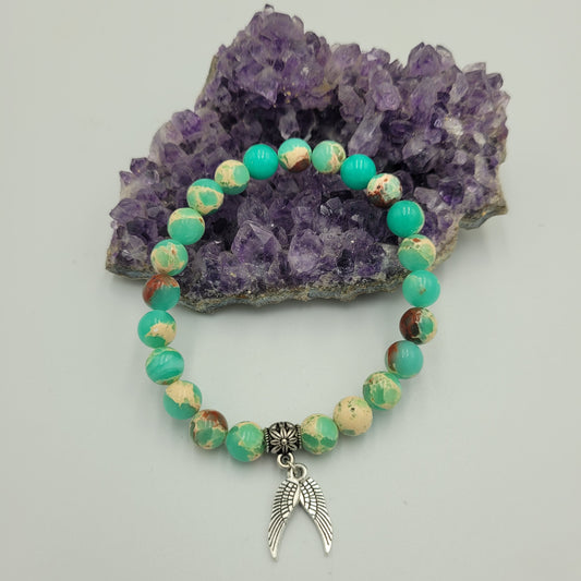 Bracelet Sediment Jasper 8mm Wings
