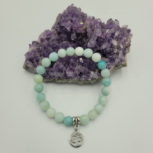 Bracelet Amazonite 8mm Om