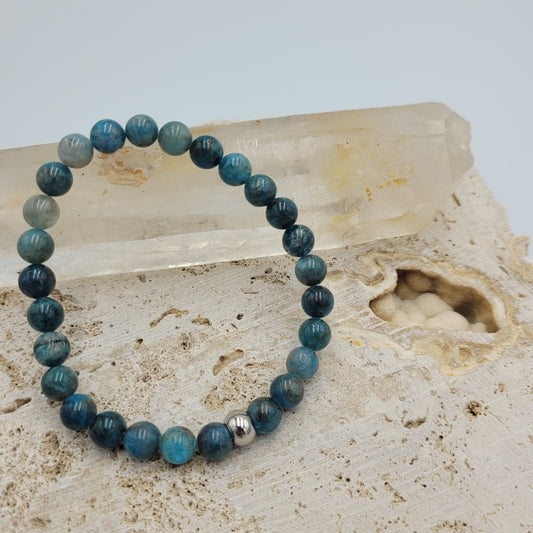 Men's Bracelet Apatite 8mm stone