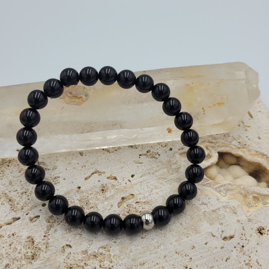 Men's Bracelet Obsidian 8mm stone