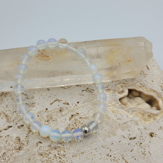 Men's Bracelet Opalite 8mm stone