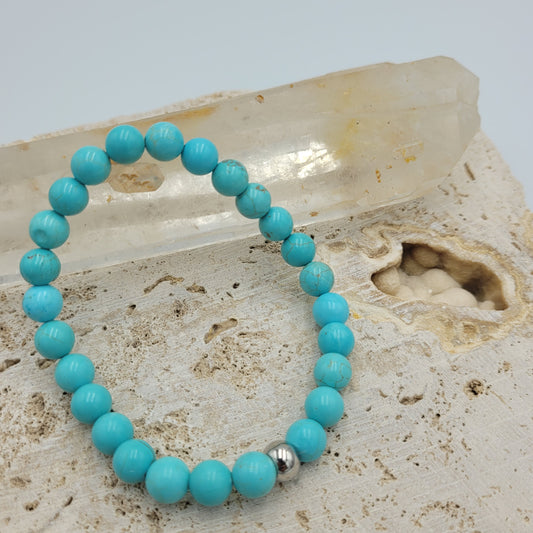 Men's Bracelet Turquoise 8mm stone