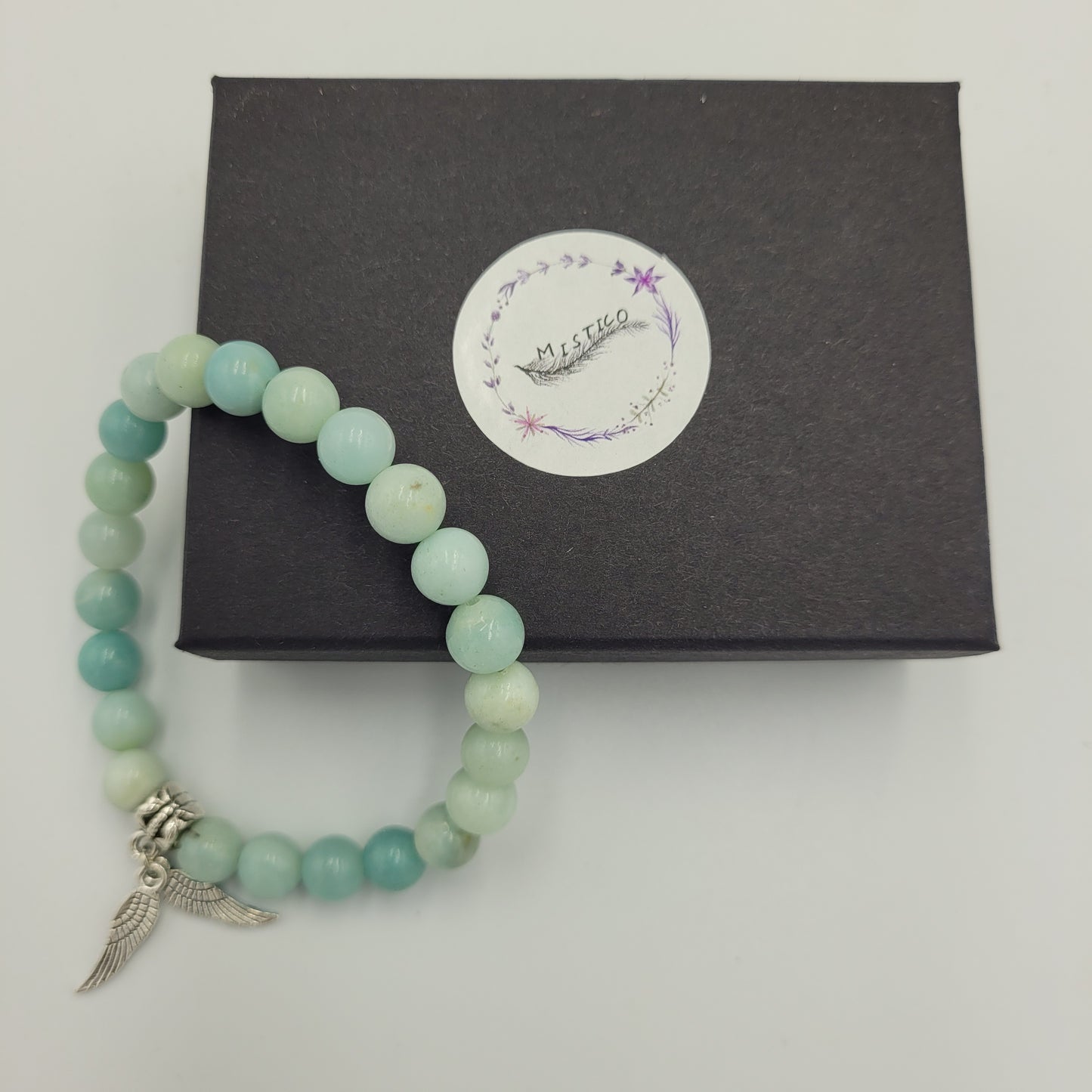 Bracelet Aquamarine 8mm Wings