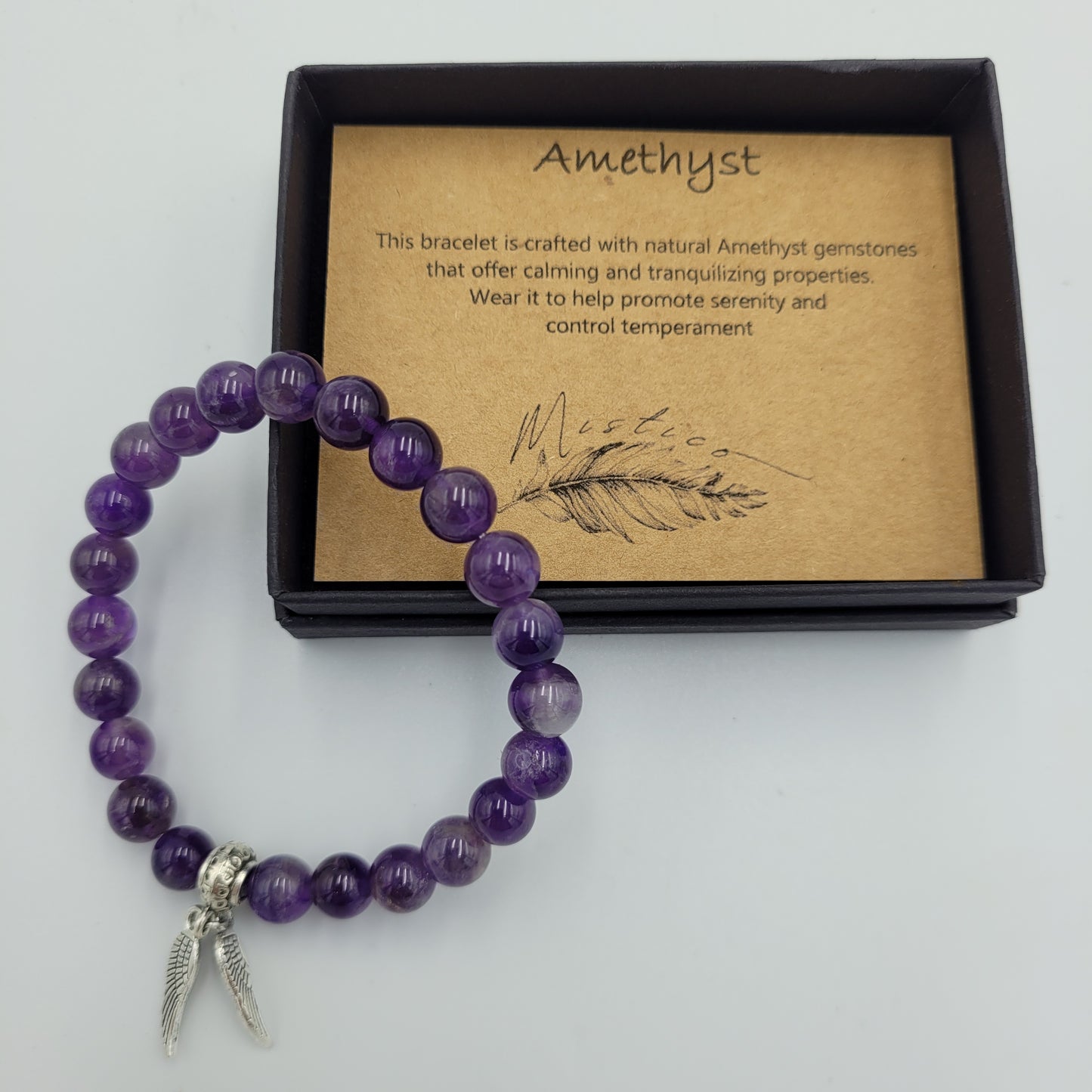 Bracelet Amethyst 8mm Om