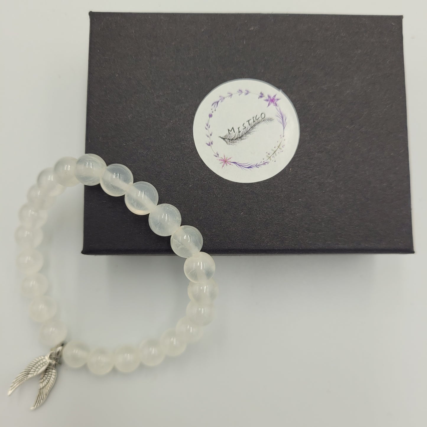 Bracelet Selenite 8mm Wings