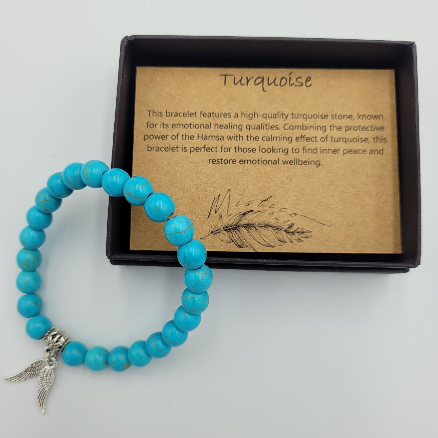 Bracelet Turquoise 6mm Wings
