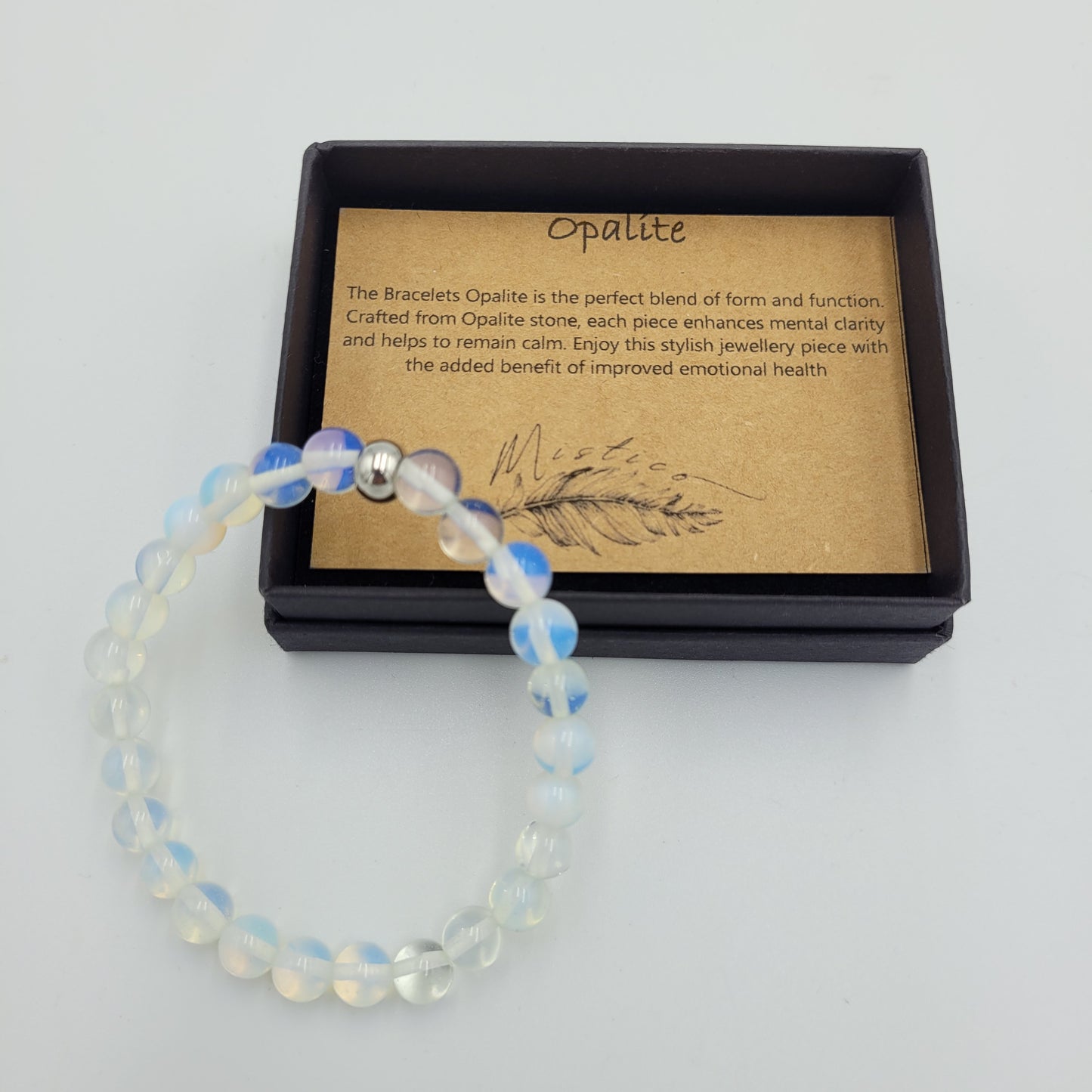 Men's Bracelet Opalite 8mm stone