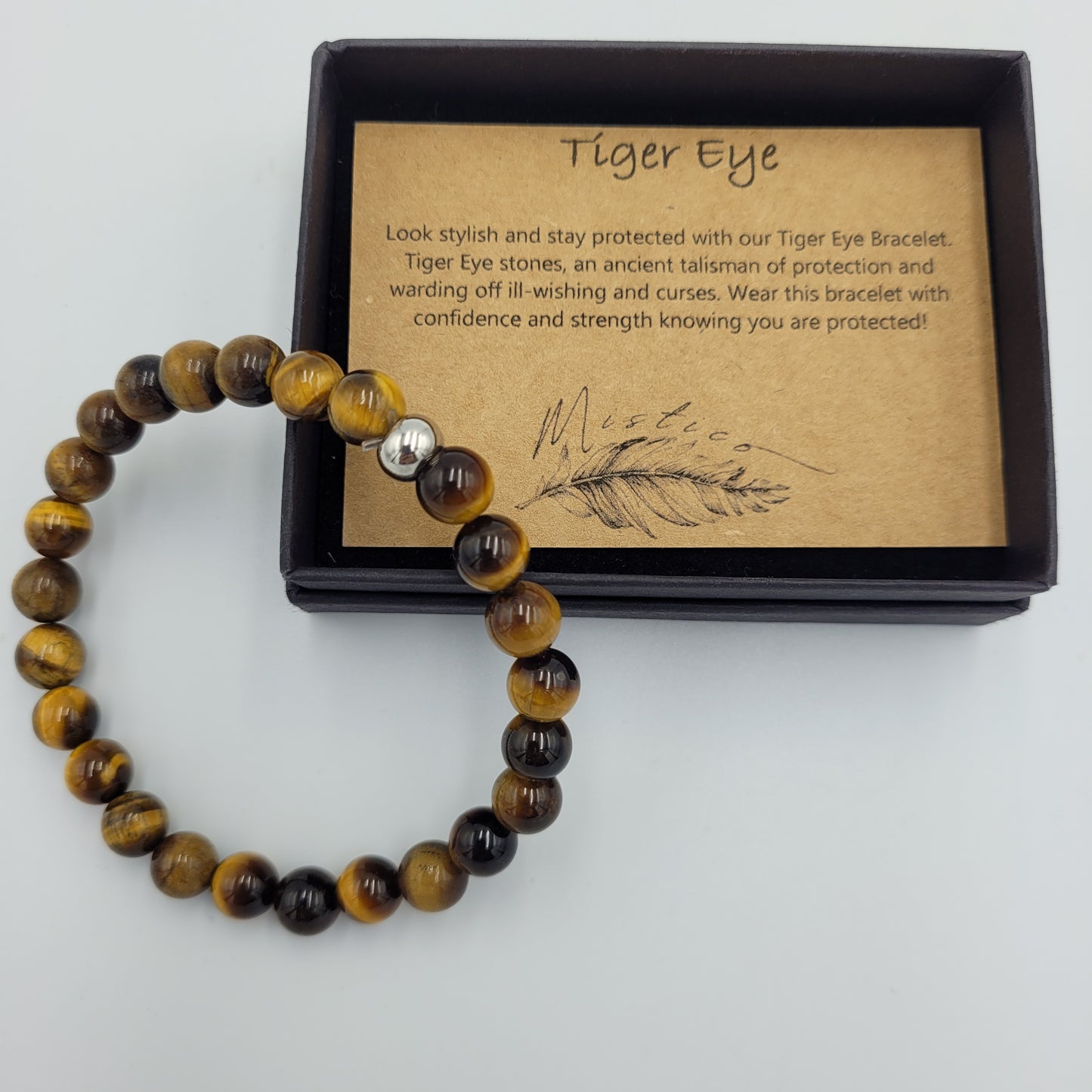 Men's Bracelet Tiger Eye 8mm stone