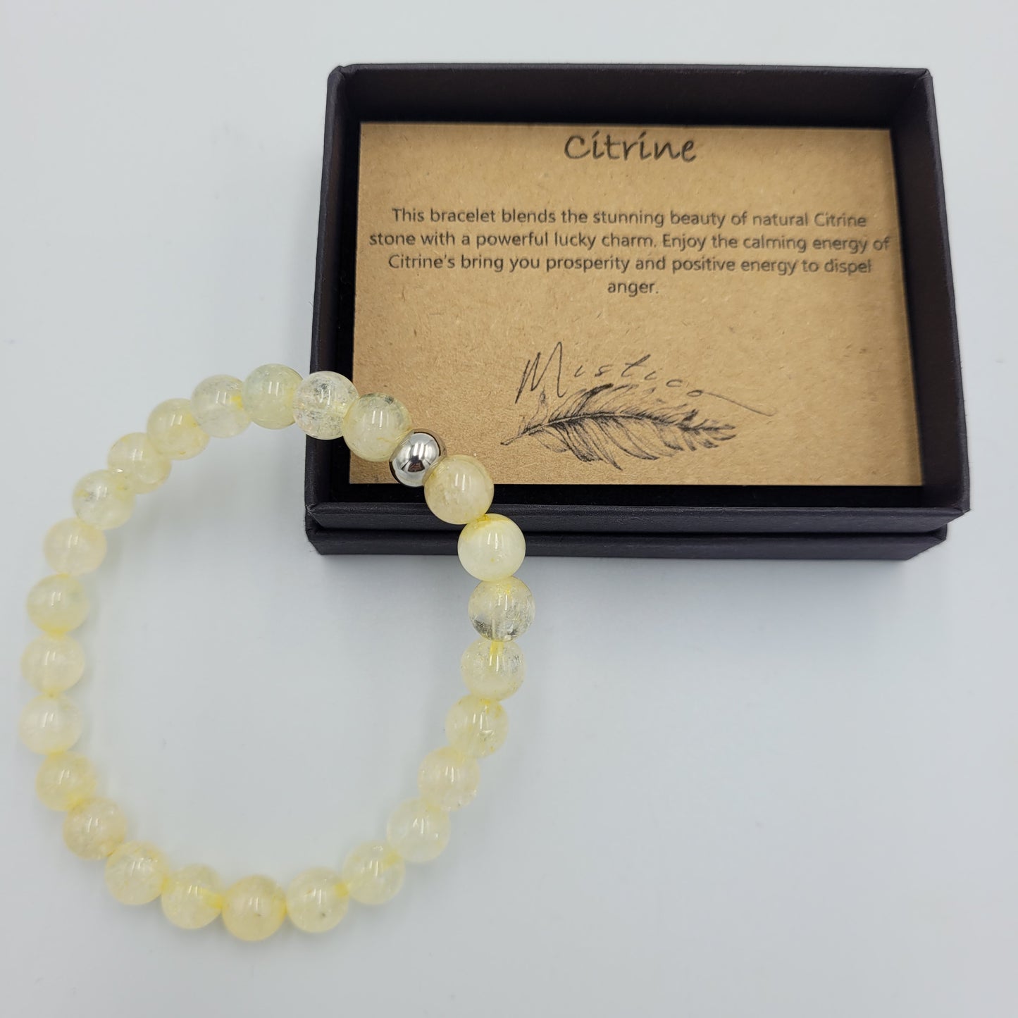 Men's Bracelet Citrine 8mm stone