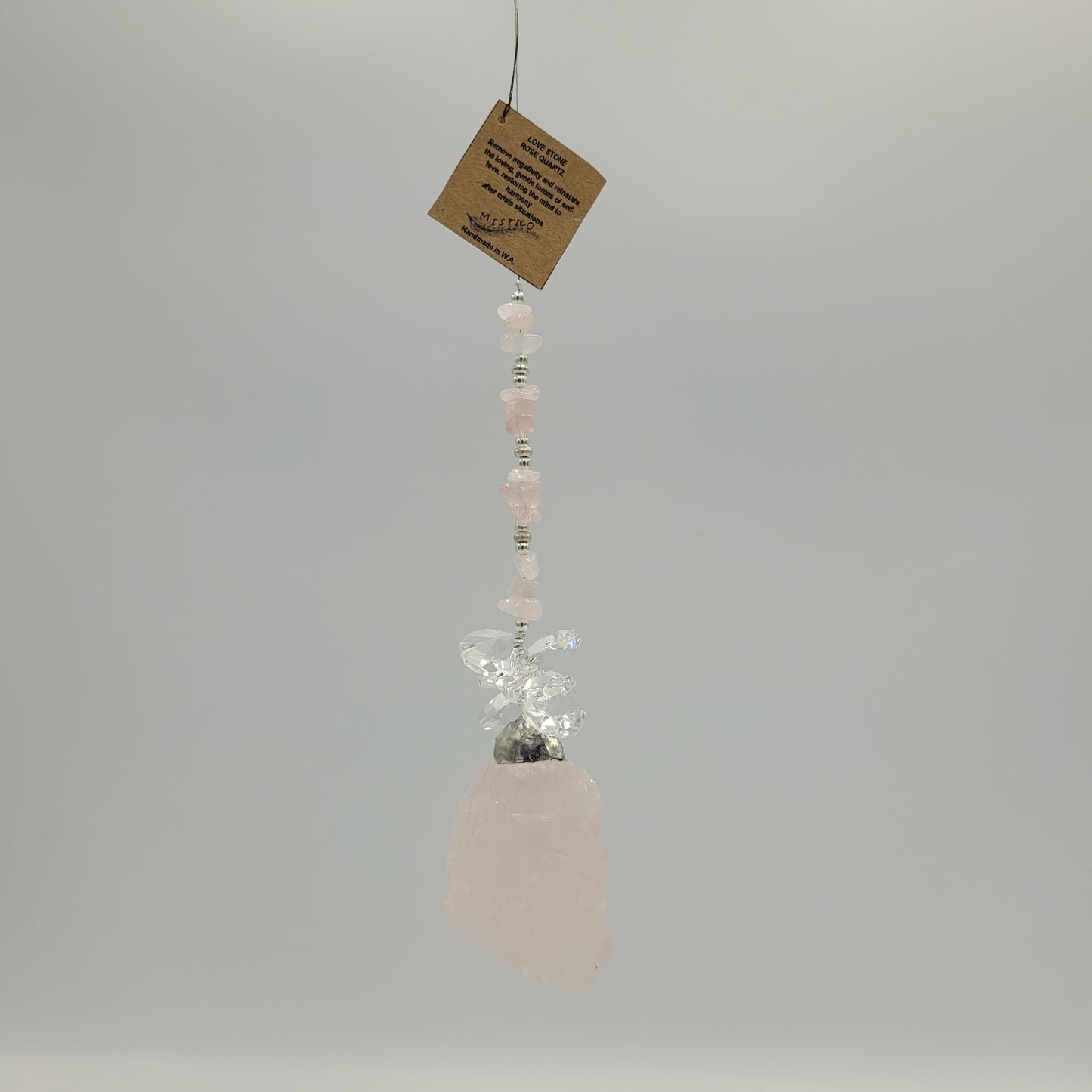 Hanging Cluster Rose Quartz Stone
