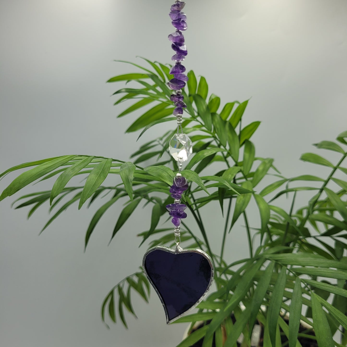 Hanging Heart stained glass Crystal Stone