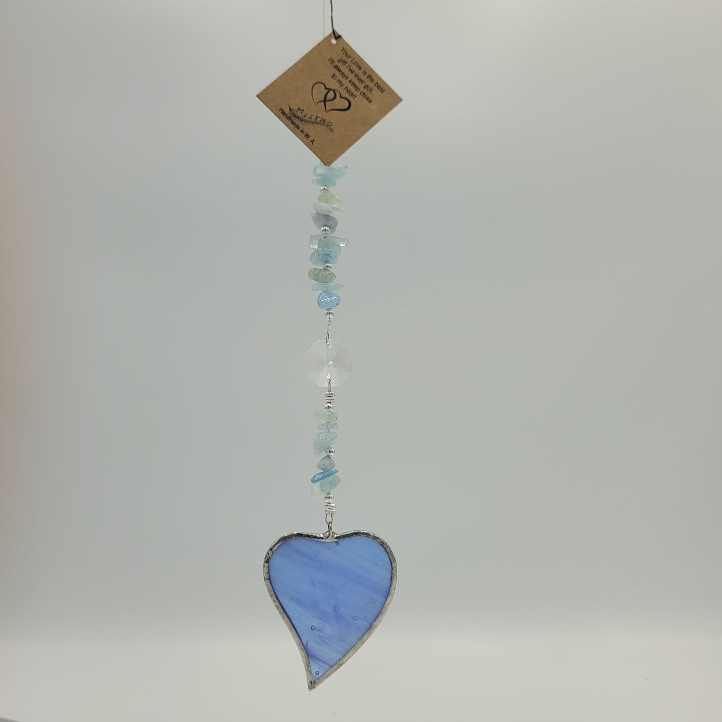 Hanging Heart stained glass Crystal Stone