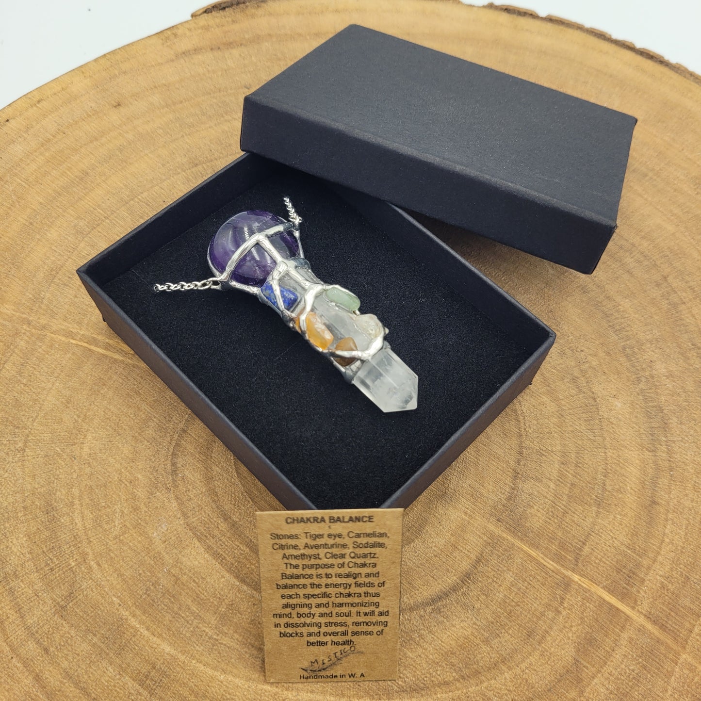 Ankh Crystal Wand Necklace