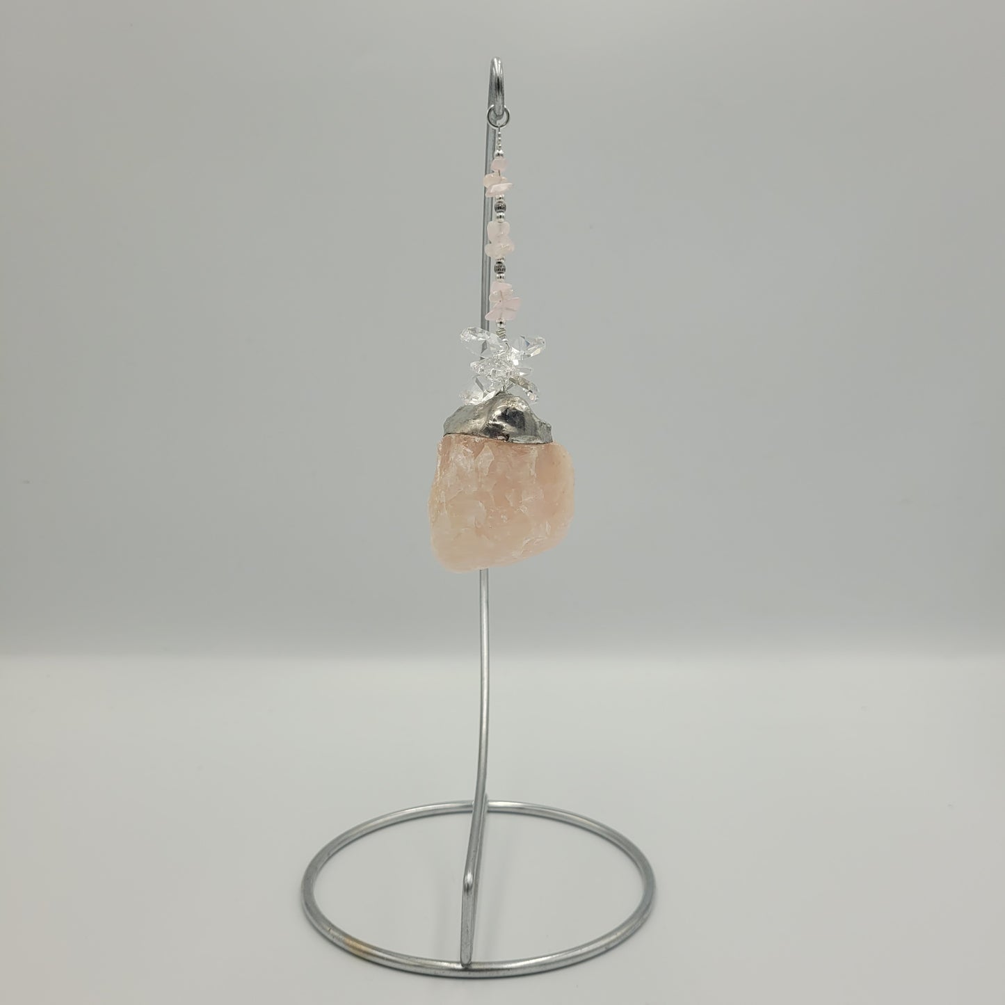 Rose Quartz Cluster Stone with Stand