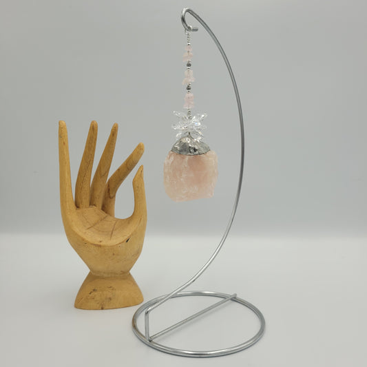 Rose Quartz Cluster Stone with Stand