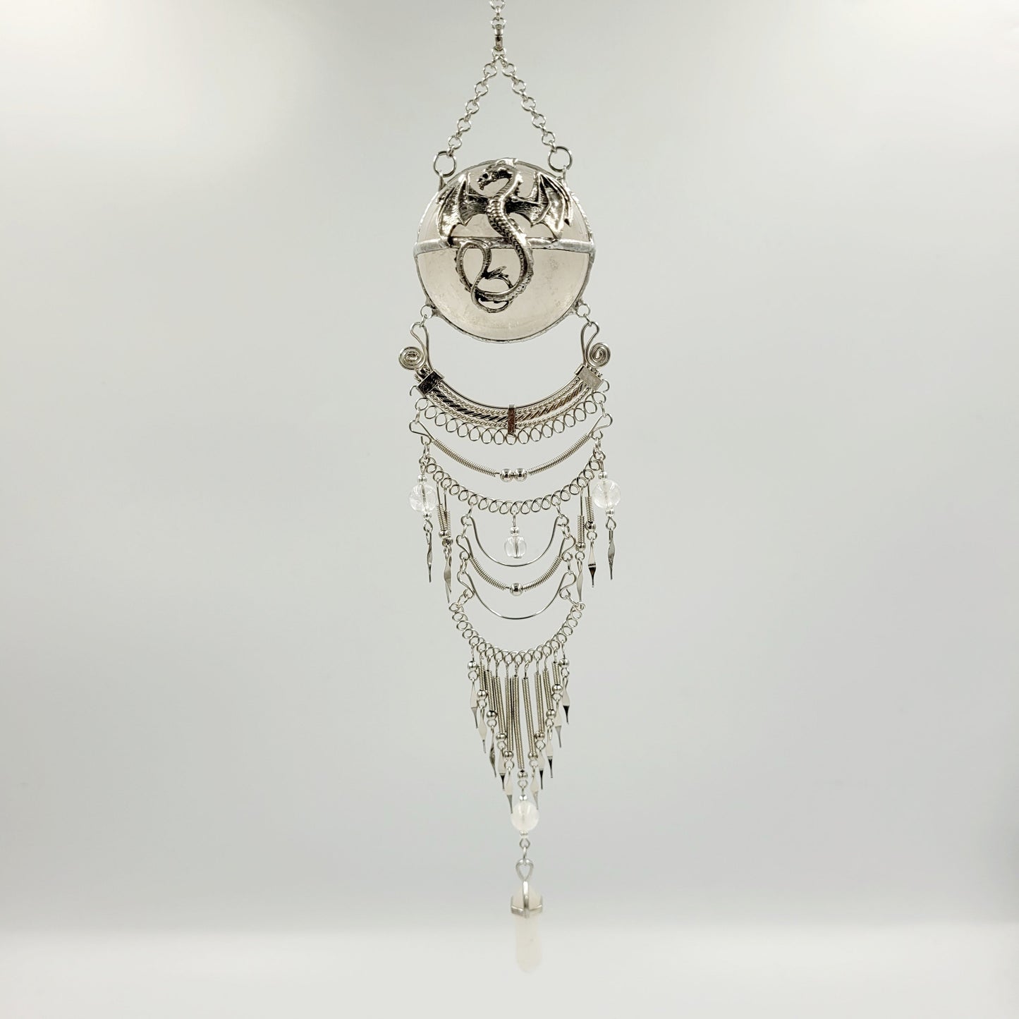 Clear Quartz Hanging Sphere / Dragon - Wholesale