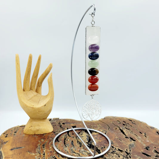Selenite Chakra Hanging with Stand